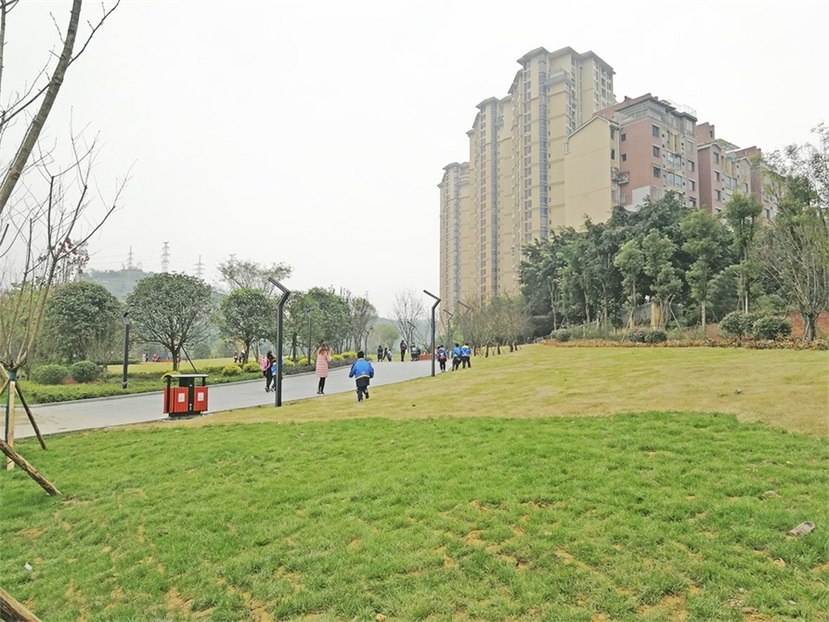 遍布城区的公园绿地让市民尽享幸福生活 记者李文静摄